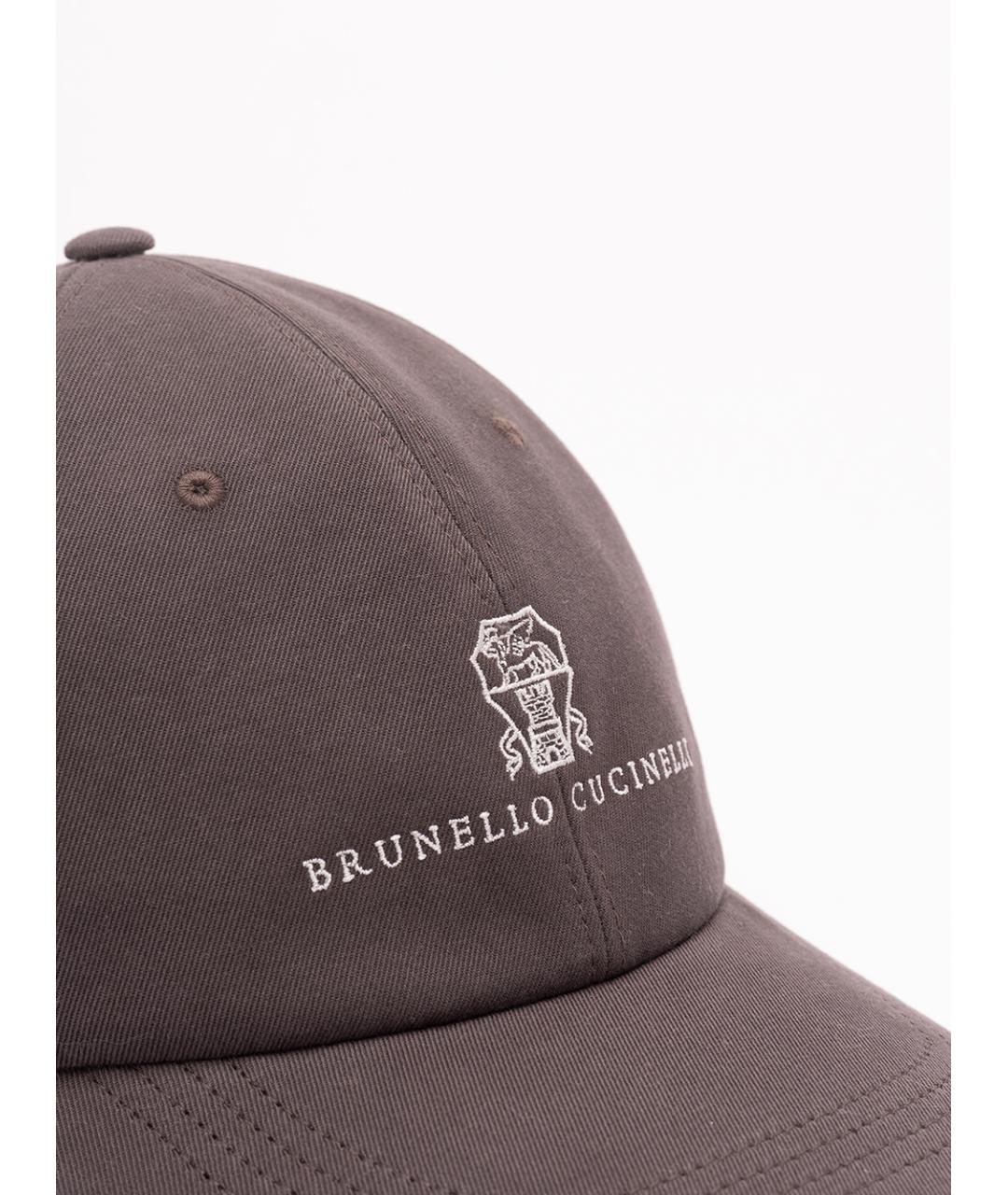 BRUNELLO CUCINELLI Коричневая хлопковая кепка/бейсболка, фото 4