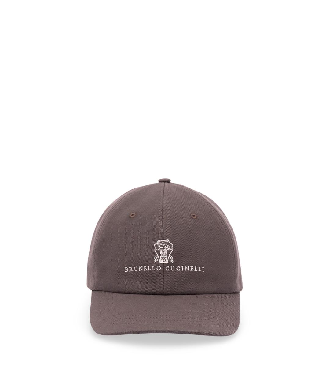 BRUNELLO CUCINELLI Коричневая хлопковая кепка/бейсболка, фото 1