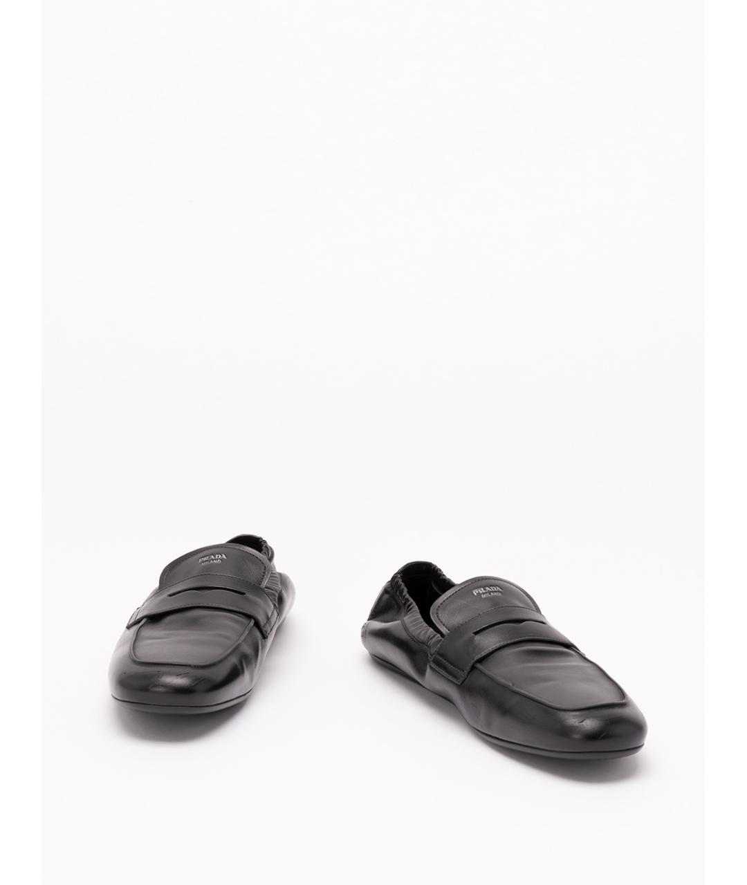 PRADA Черные кожаные лоферы, фото 2