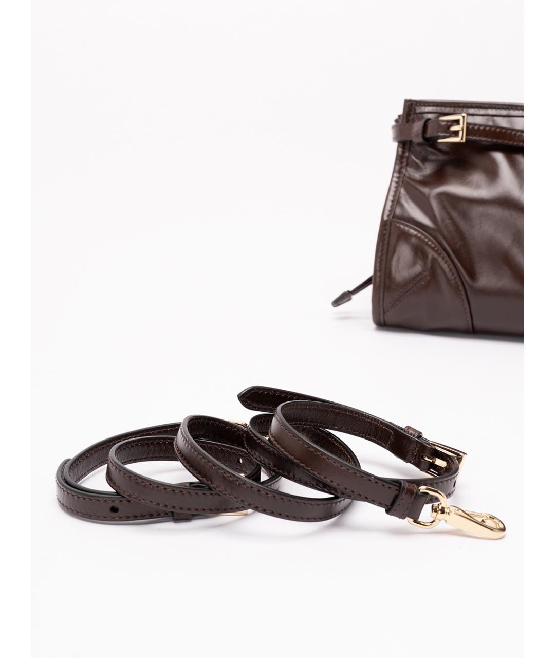 PRADA Коричневая кожаная сумка через плечо, фото 4