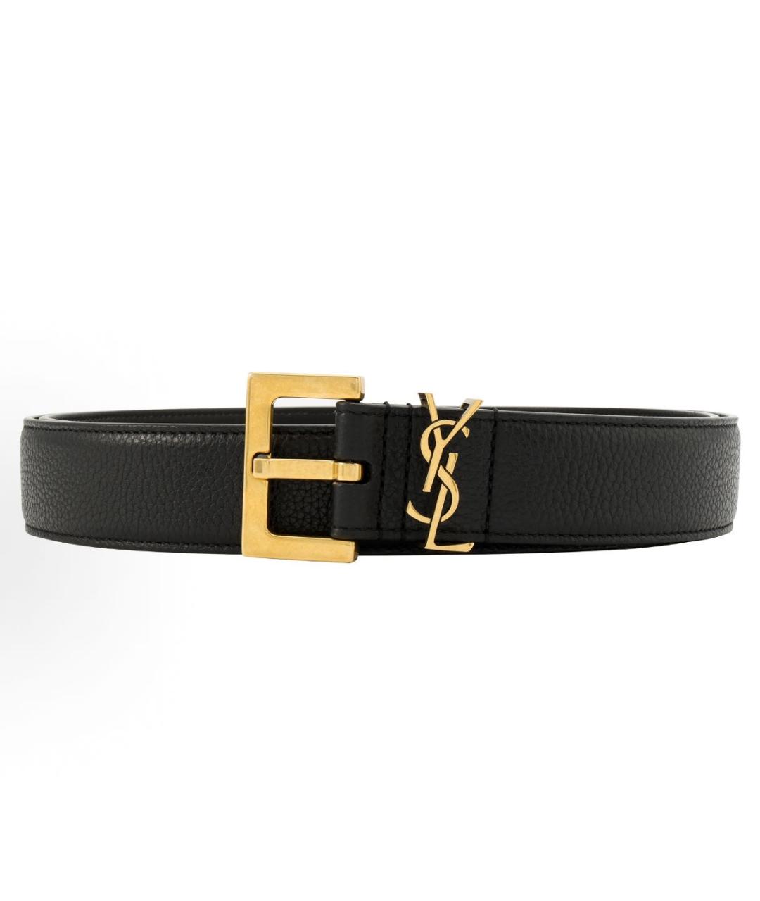 SAINT LAURENT Черный кожаный ремень, фото 9