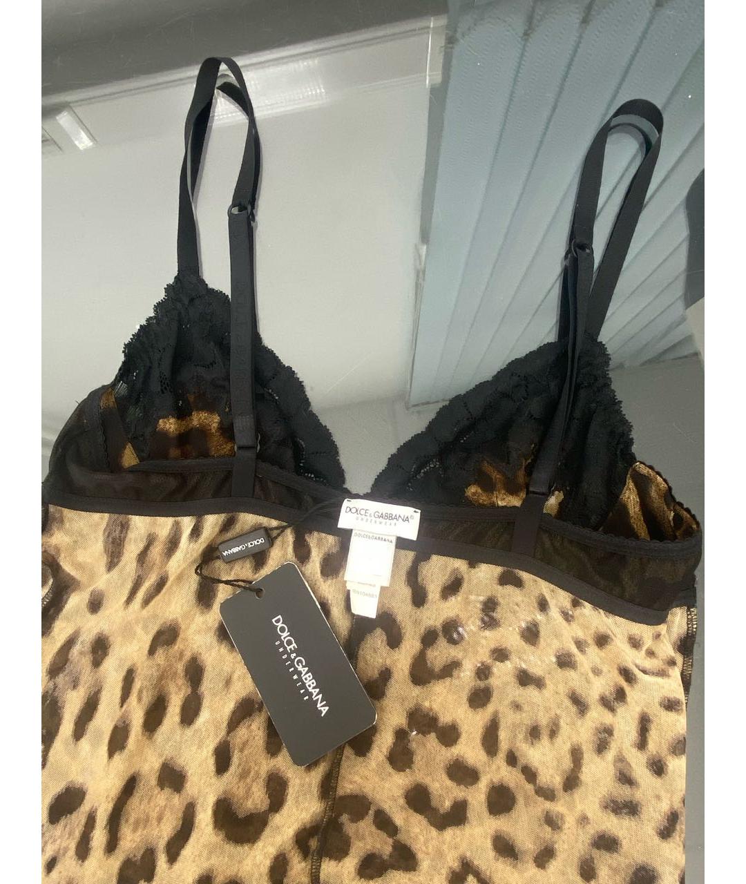 DOLCE&GABBANA Коричневая полиамидовая майка, фото 3