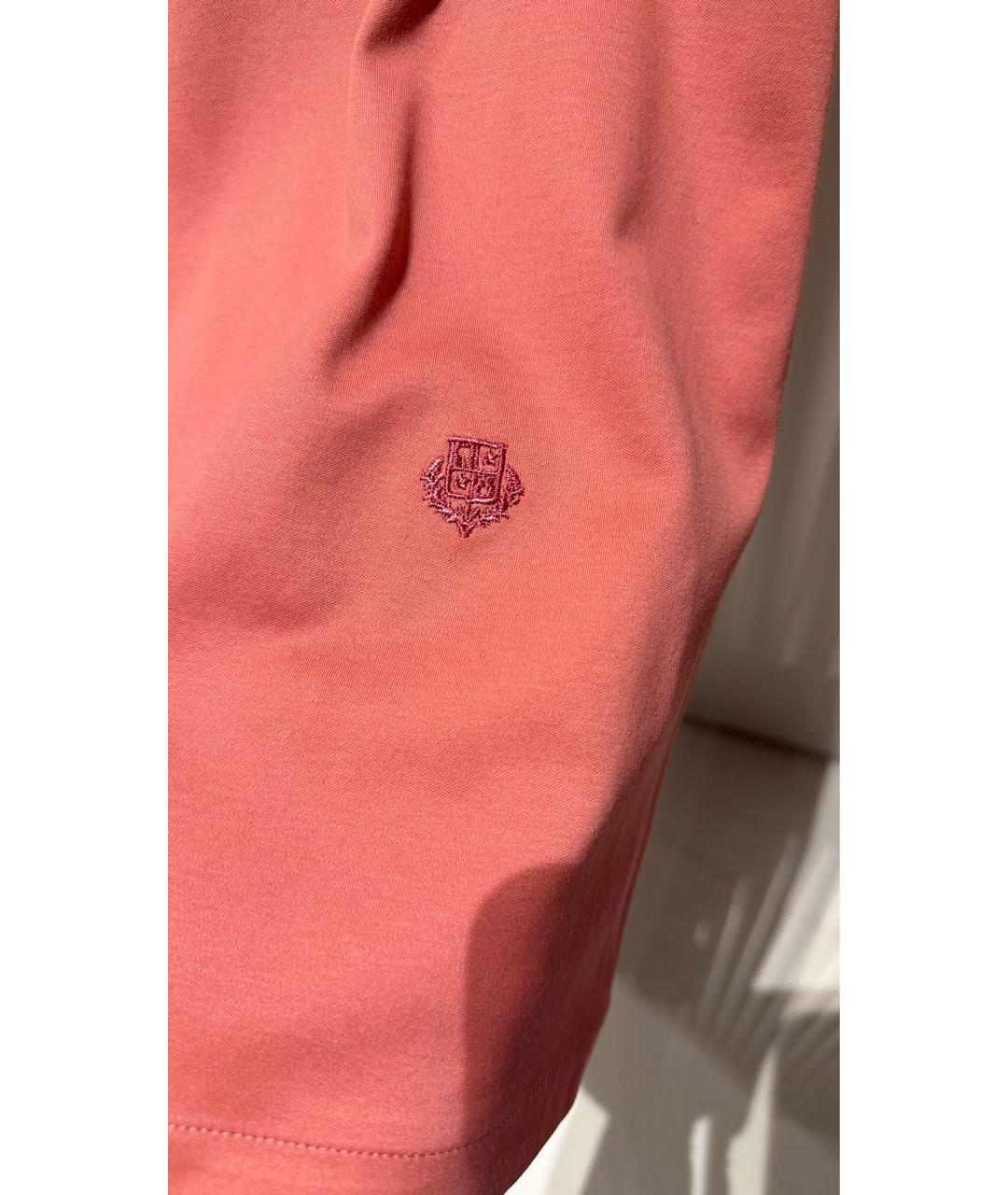 LORO PIANA Коралловая хлопковая футболка, фото 2