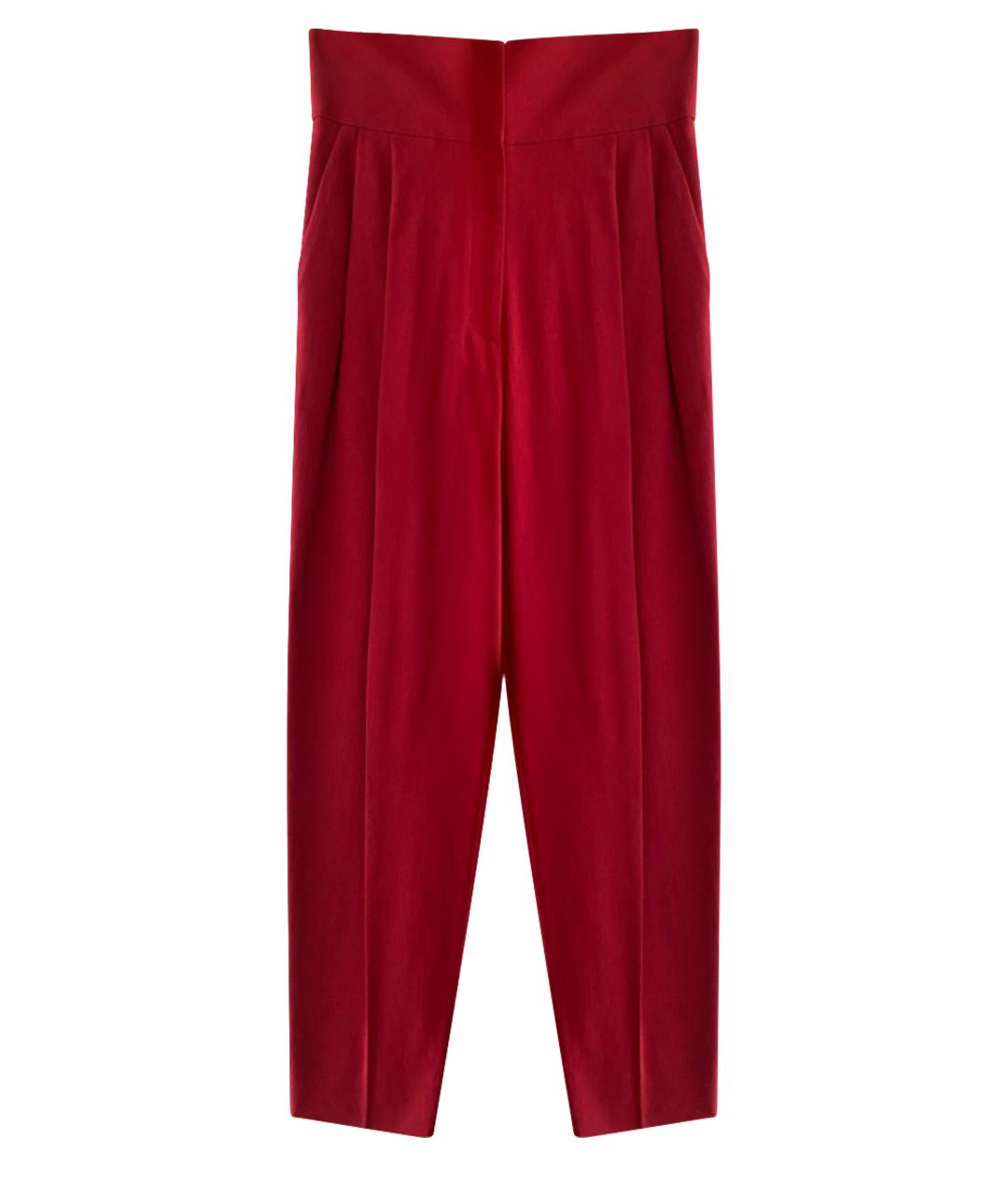 DOLCE&GABBANA Красные вискозные прямые брюки, фото 1