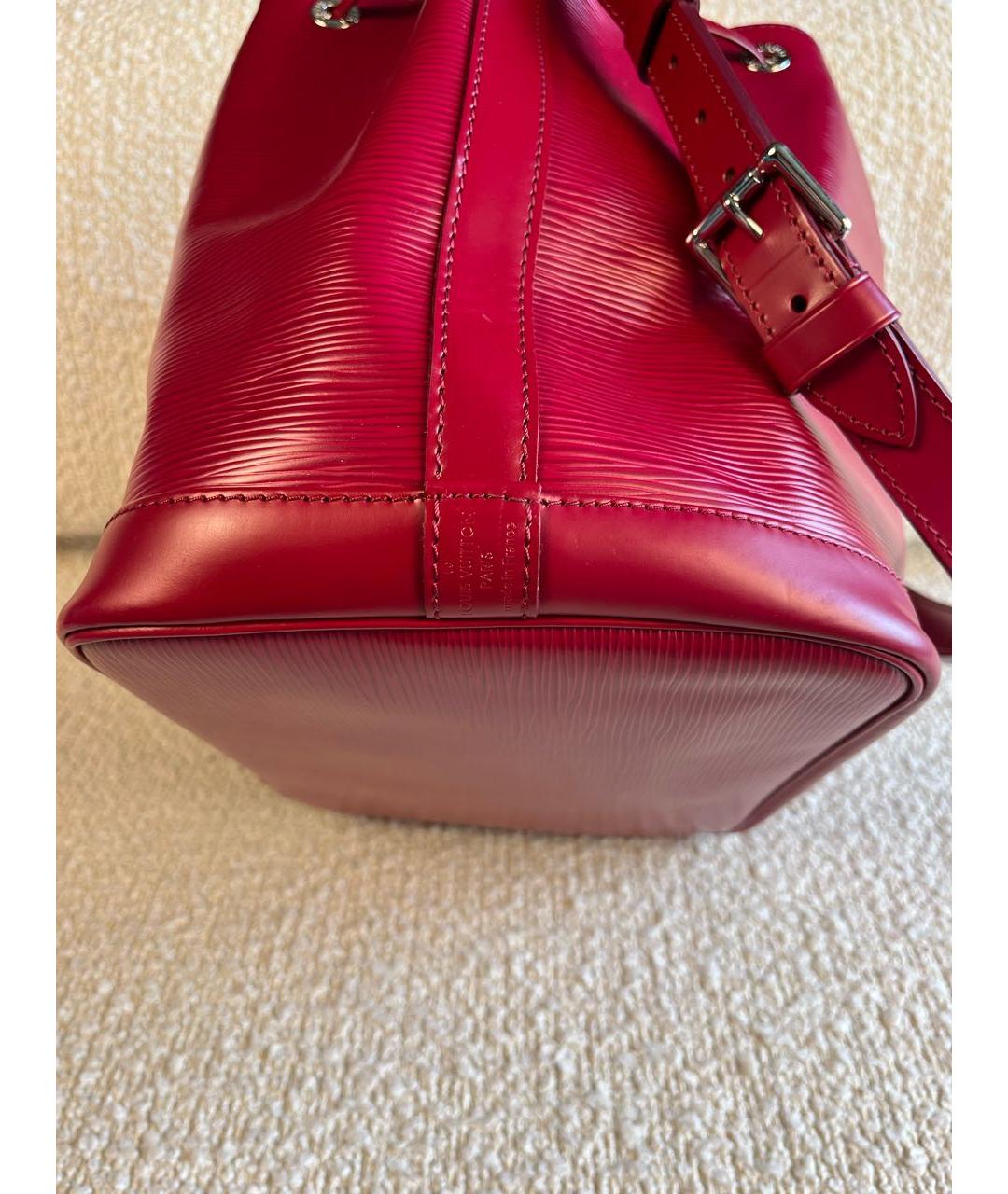 LOUIS VUITTON Бордовая кожаная сумка через плечо, фото 8
