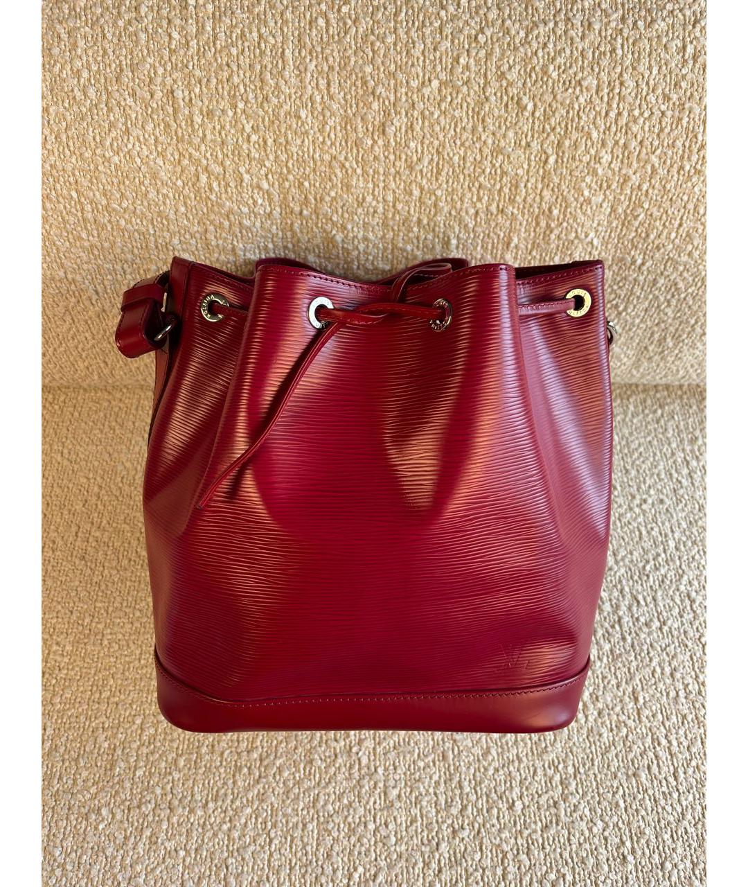 LOUIS VUITTON Бордовая кожаная сумка через плечо, фото 9