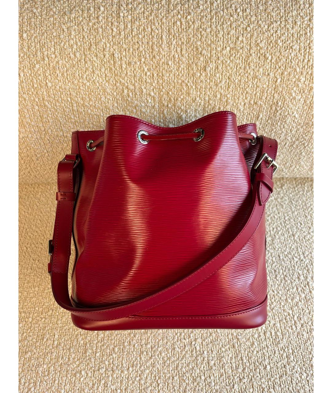LOUIS VUITTON Бордовая кожаная сумка через плечо, фото 3