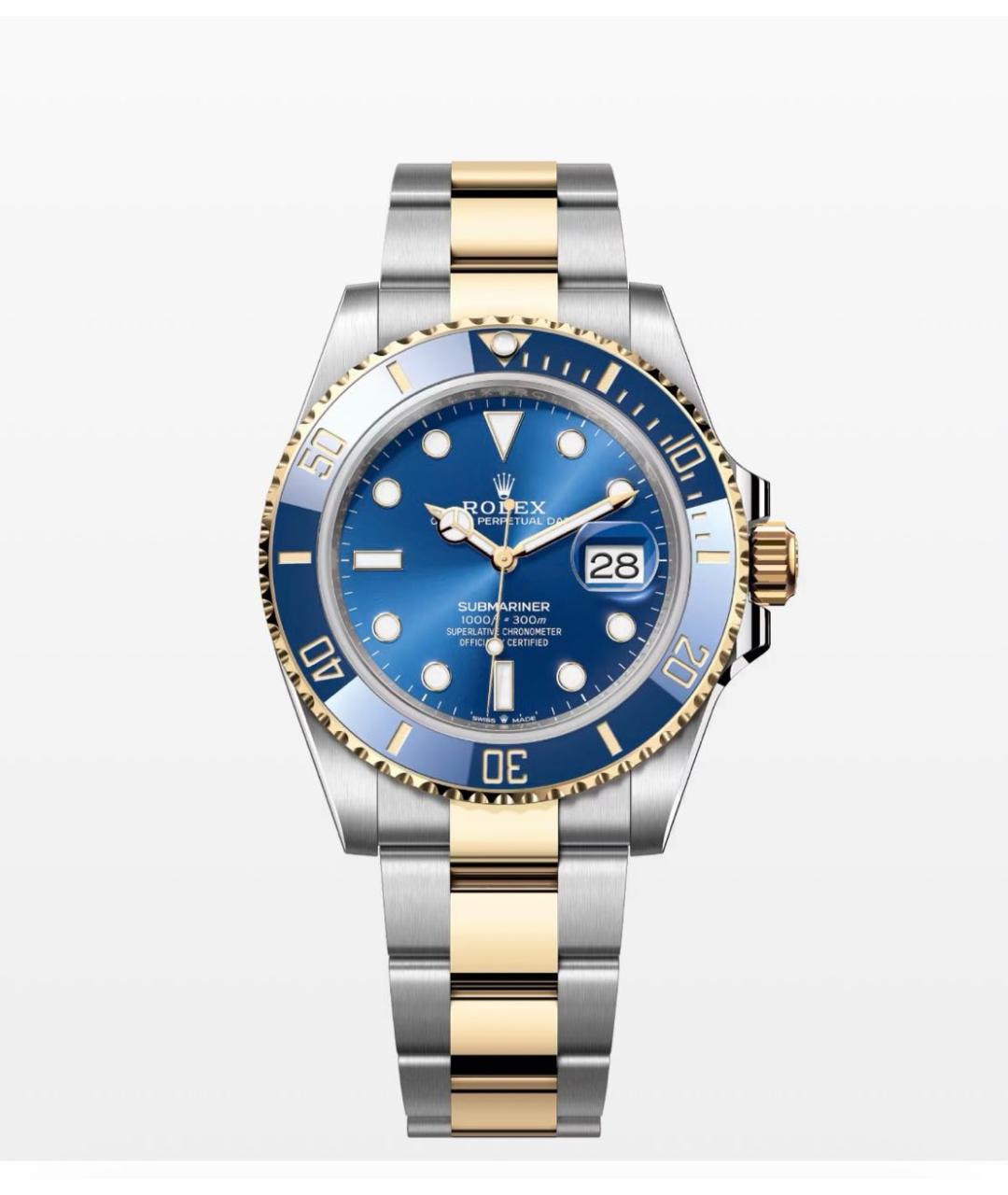 ROLEX Синие часы из желтого золота, фото 6