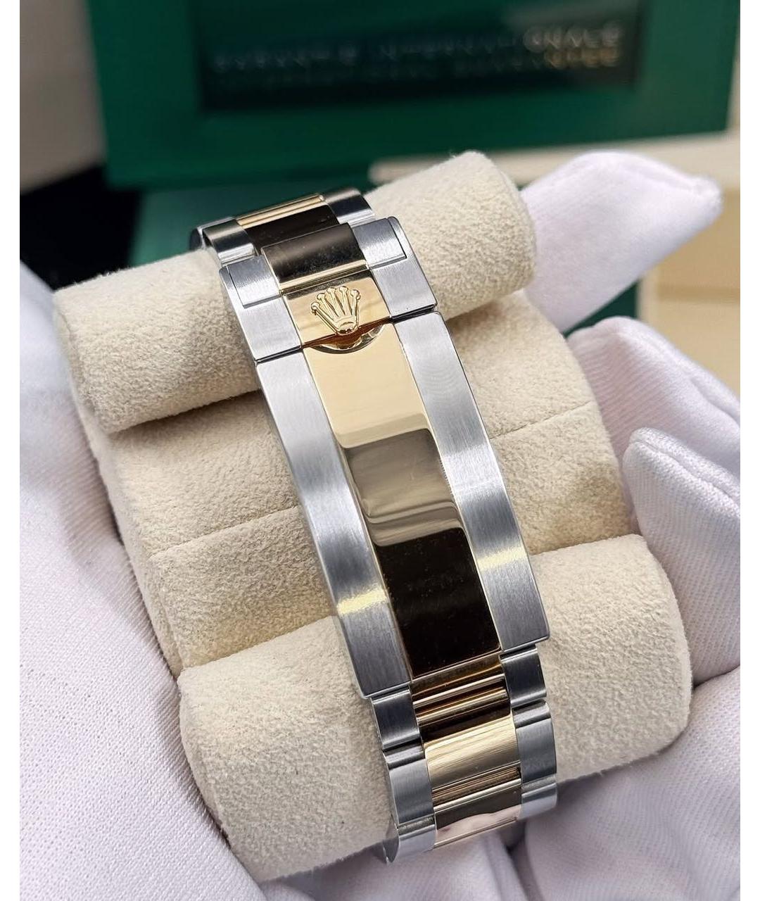 ROLEX Синие часы из желтого золота, фото 5