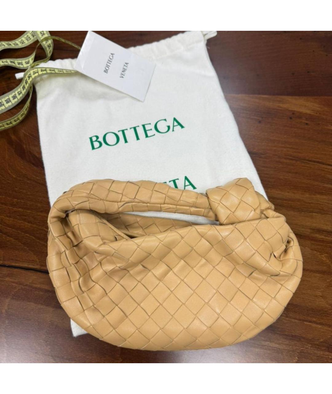 BOTTEGA VENETA Бежевая кожаная сумка с короткими ручками, фото 2