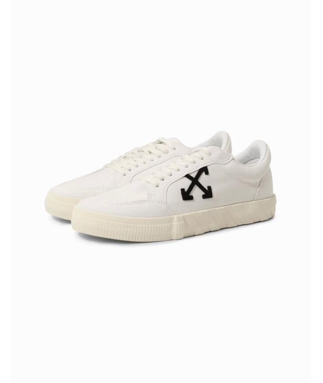OFF-WHITE Белые текстильные низкие кроссовки / кеды, фото 2