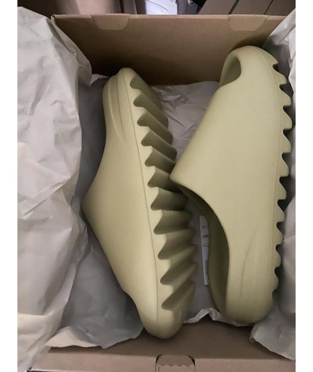 ADIDAS Салатовые резиновые шлепанцы, фото 4