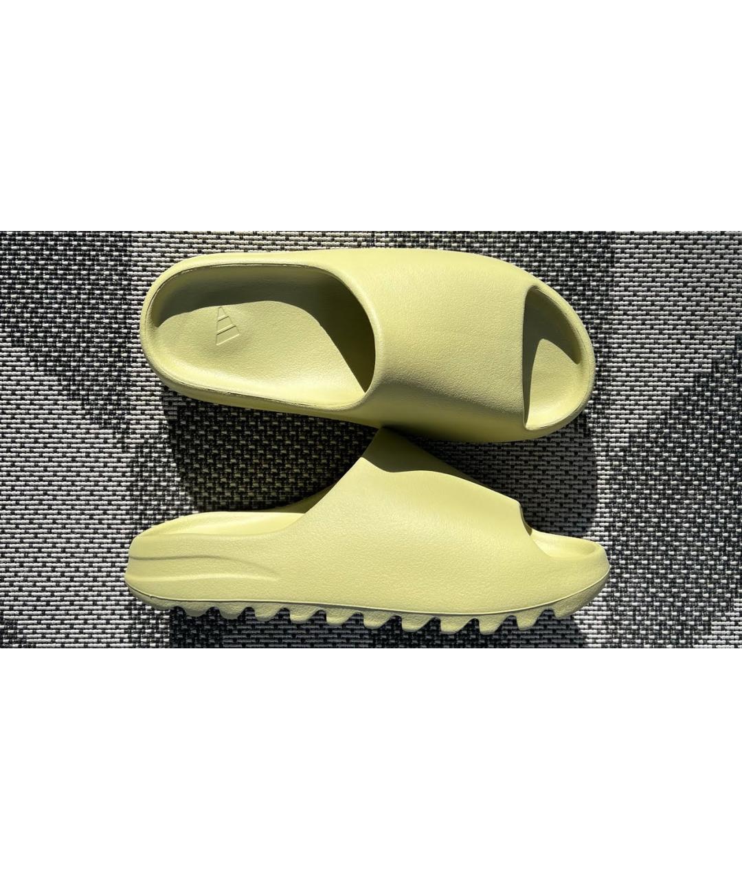 ADIDAS Салатовые резиновые шлепанцы, фото 3