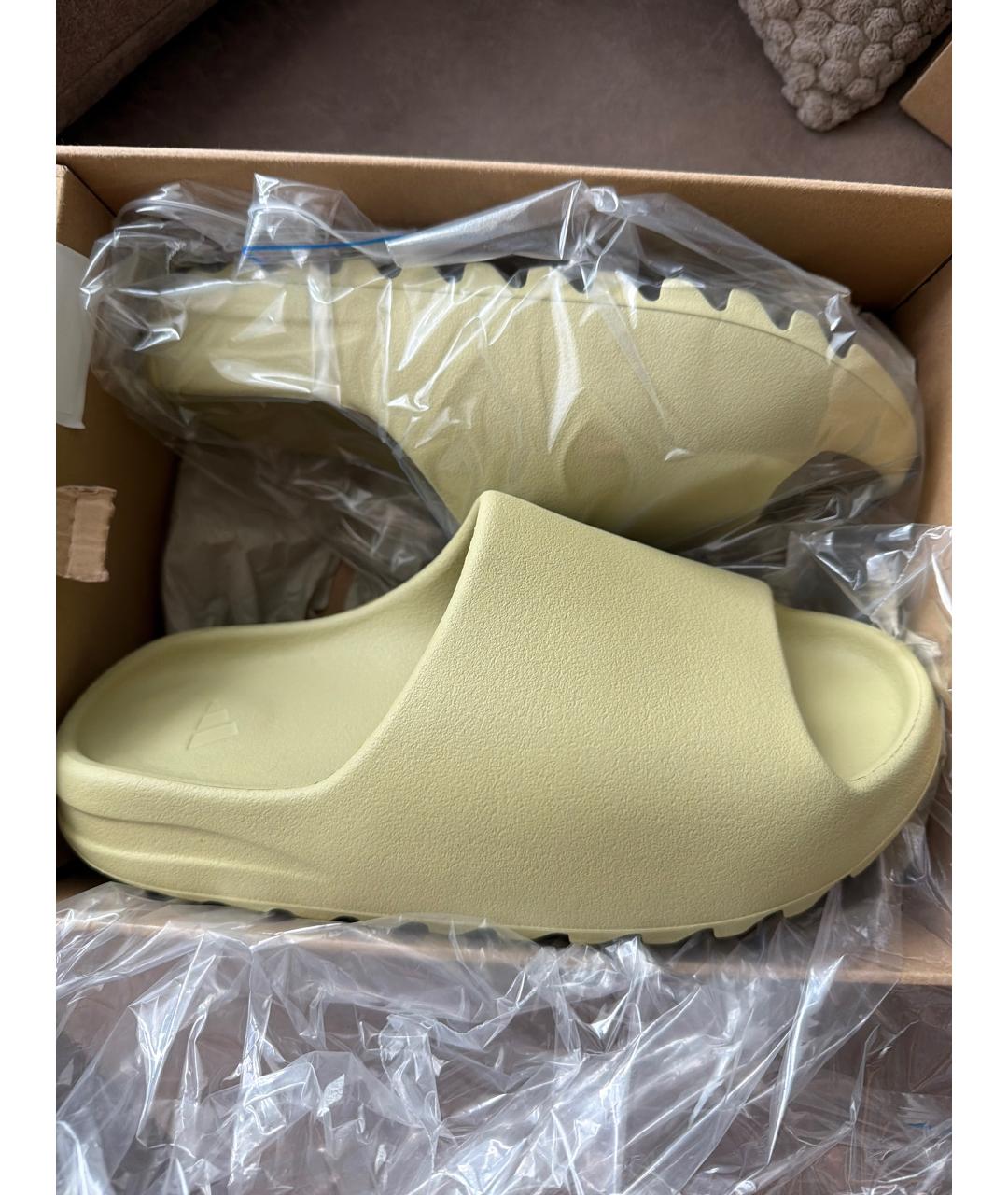 ADIDAS Салатовые резиновые шлепанцы, фото 5