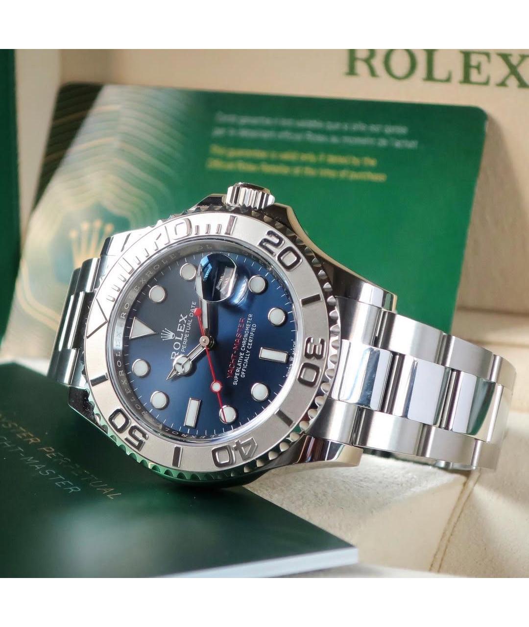 ROLEX Синие платиновые часы, фото 4