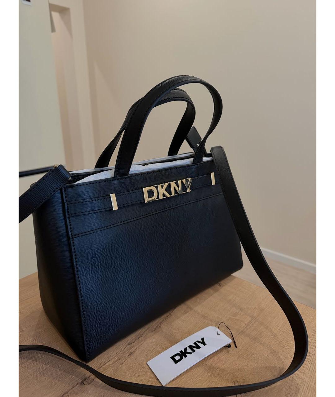 DKNY Черная сумка с короткими ручками из искусственной кожи, фото 5
