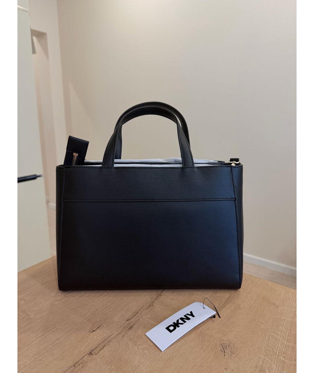 DKNY Черная сумка с короткими ручками из искусственной кожи, фото 3