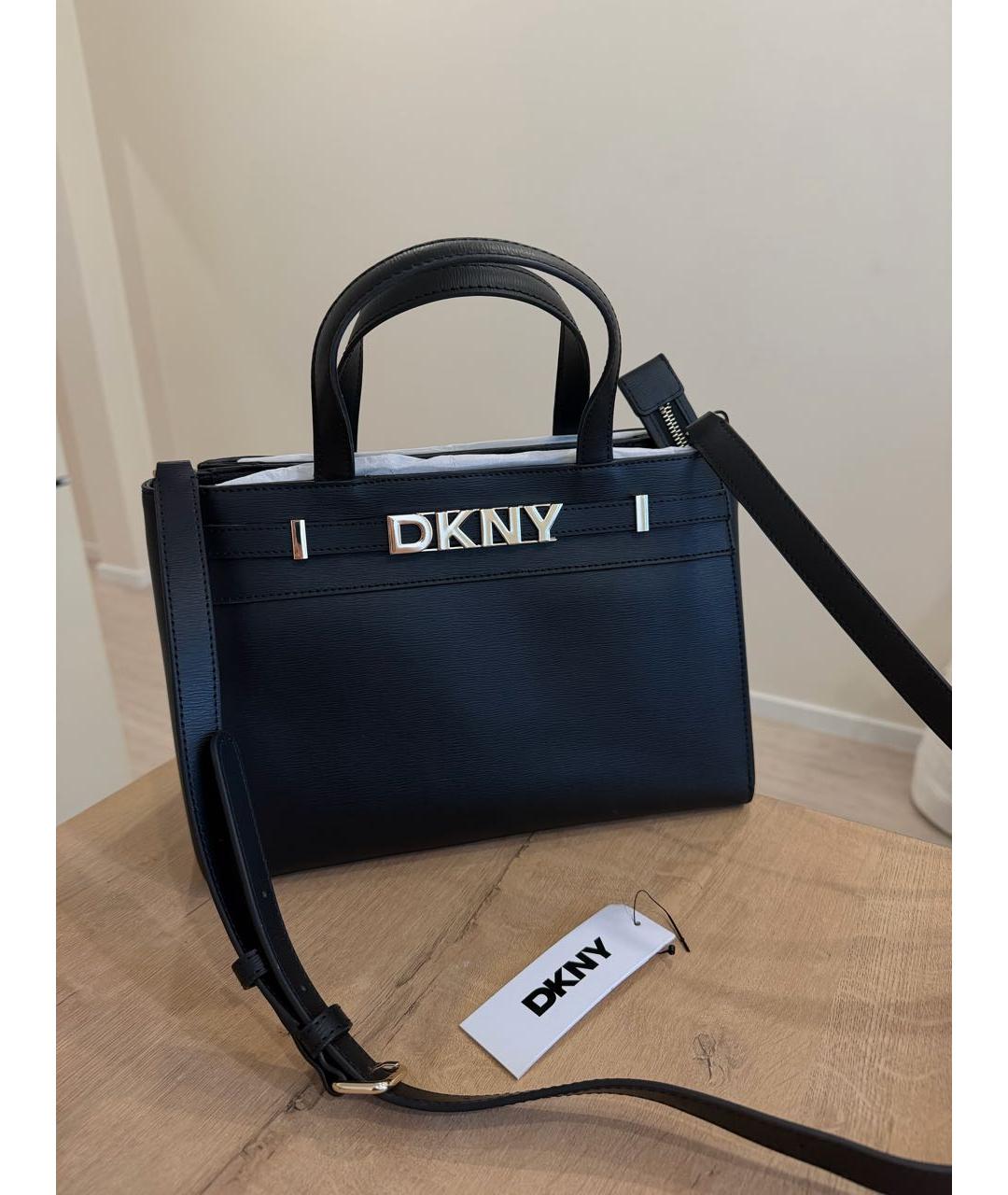 DKNY Черная сумка с короткими ручками из искусственной кожи, фото 2