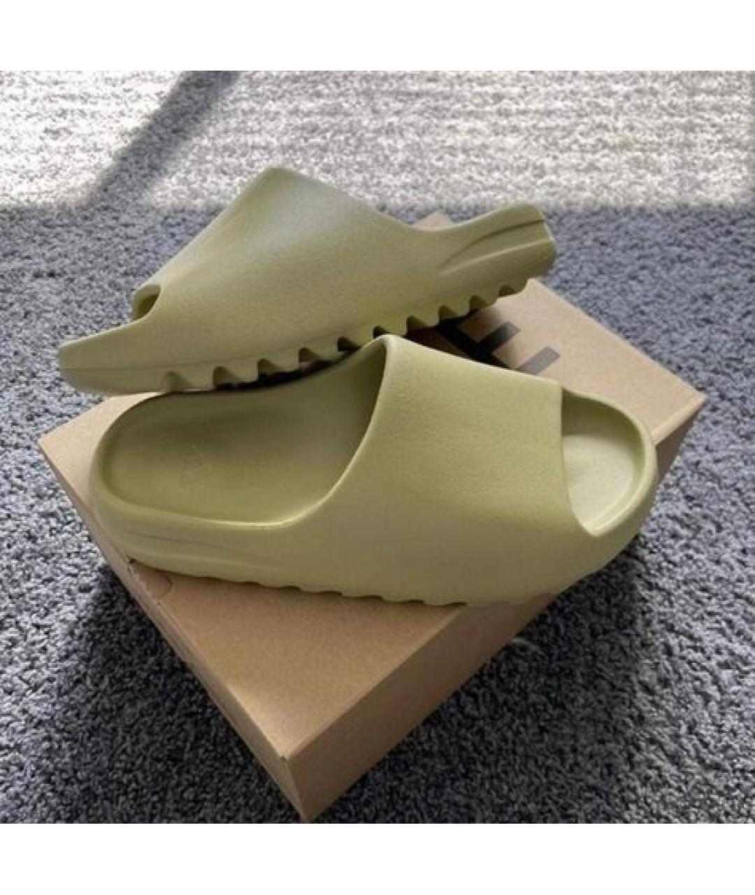 ADIDAS Салатовые резиновые шлепанцы, фото 3