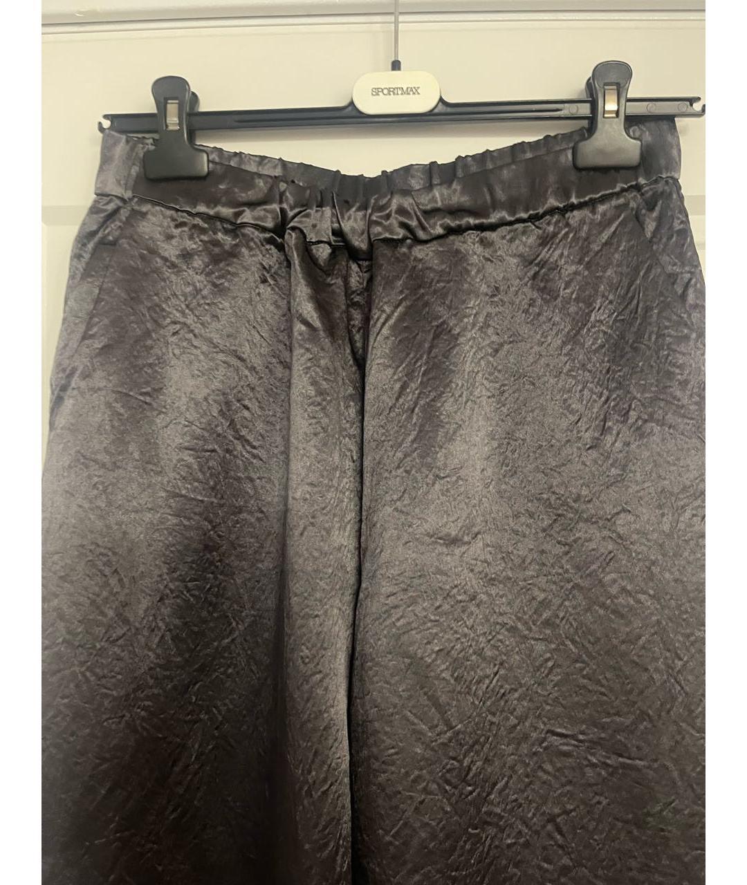 MAX MARA Серые ацетатные брюки широкие, фото 4