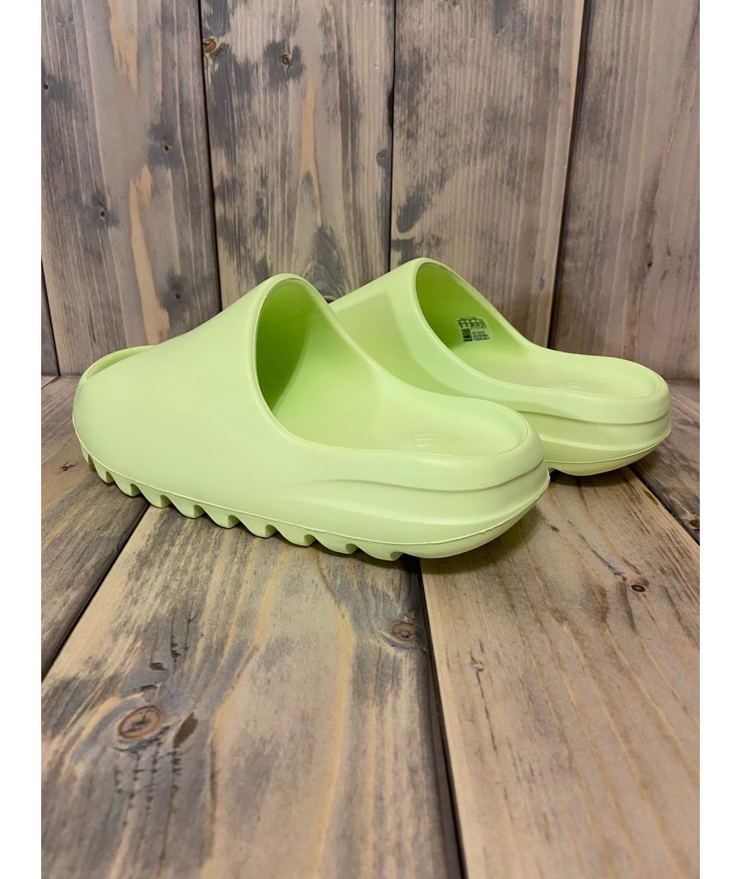 ADIDAS Зеленые резиновые шлепанцы, фото 2