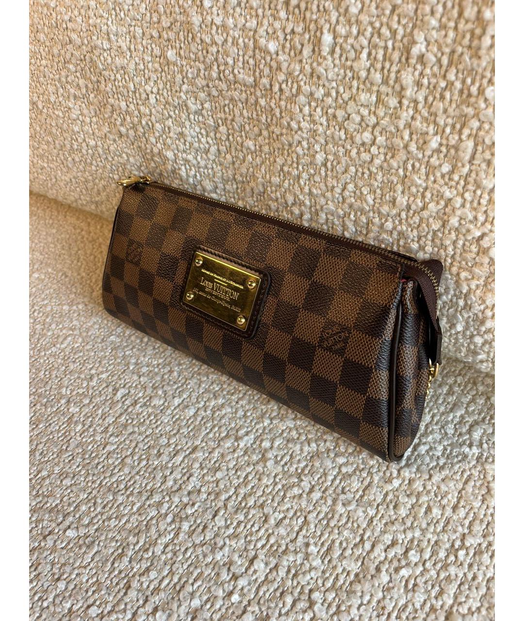 LOUIS VUITTON Коричневая кожаная сумка с короткими ручками, фото 5