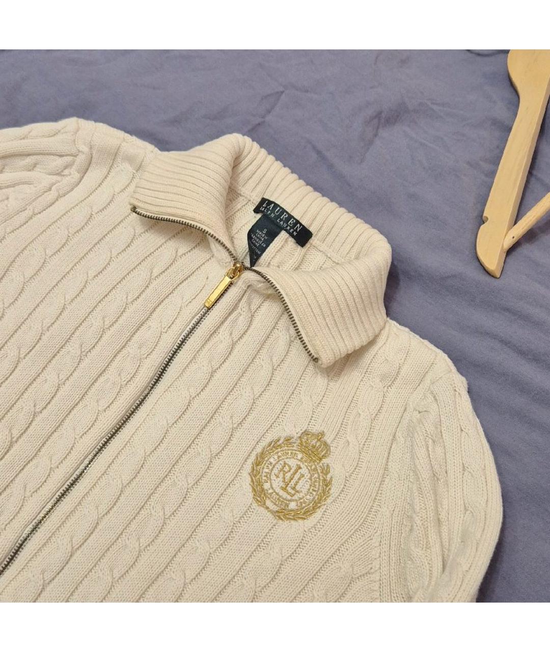 RALPH LAUREN Белый хлопковый кардиган, фото 6