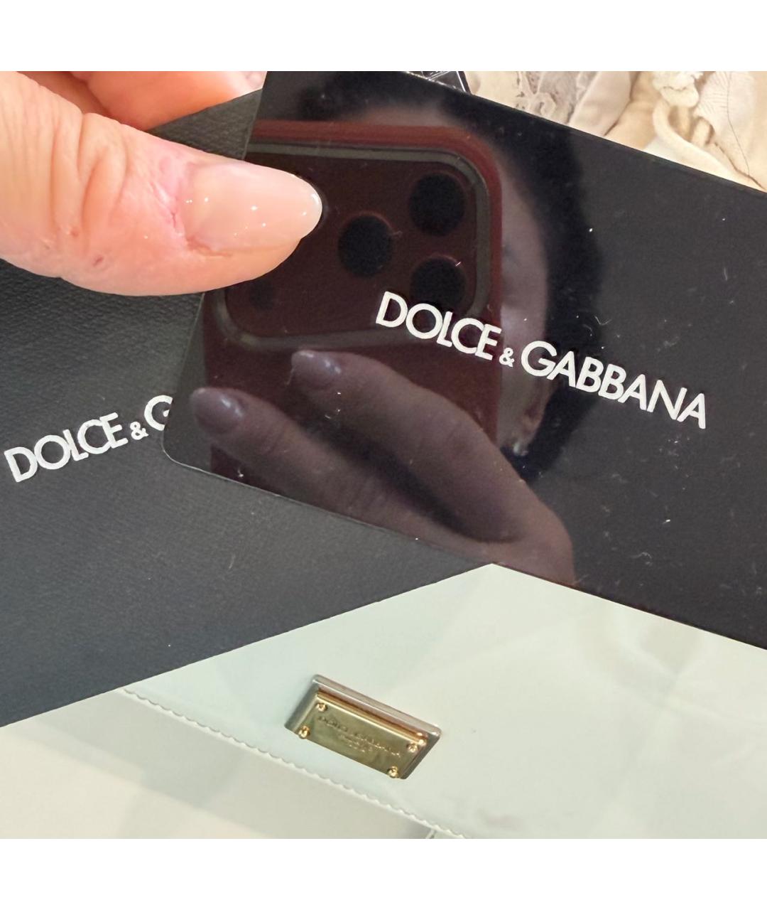 DOLCE&GABBANA Белая сумка через плечо из лакированной кожи, фото 6