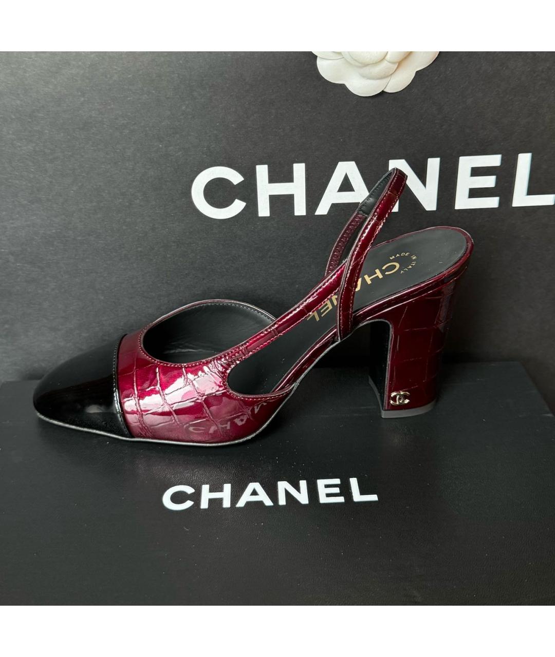 CHANEL Красные кожаные туфли, фото 3