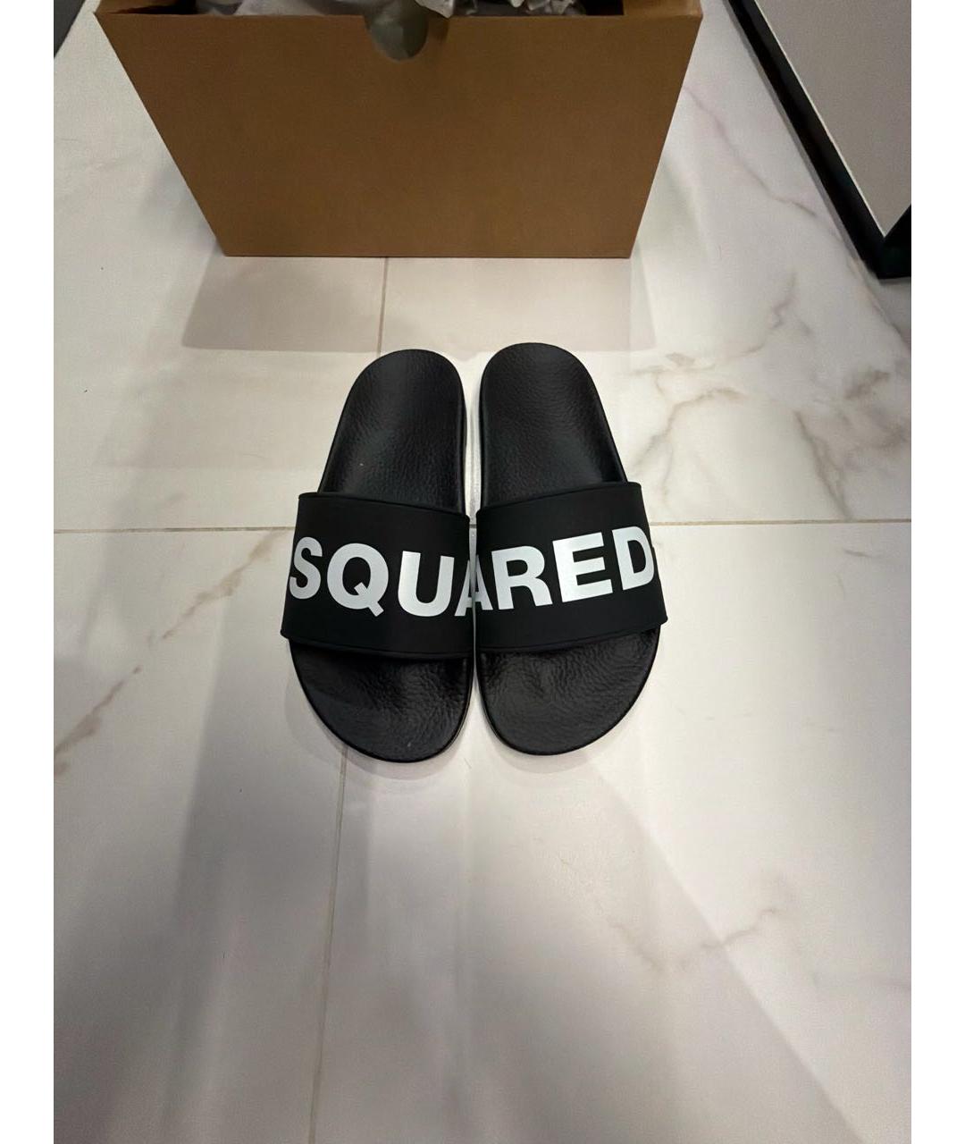 DSQUARED2 Черные резиновые шлепанцы, фото 2