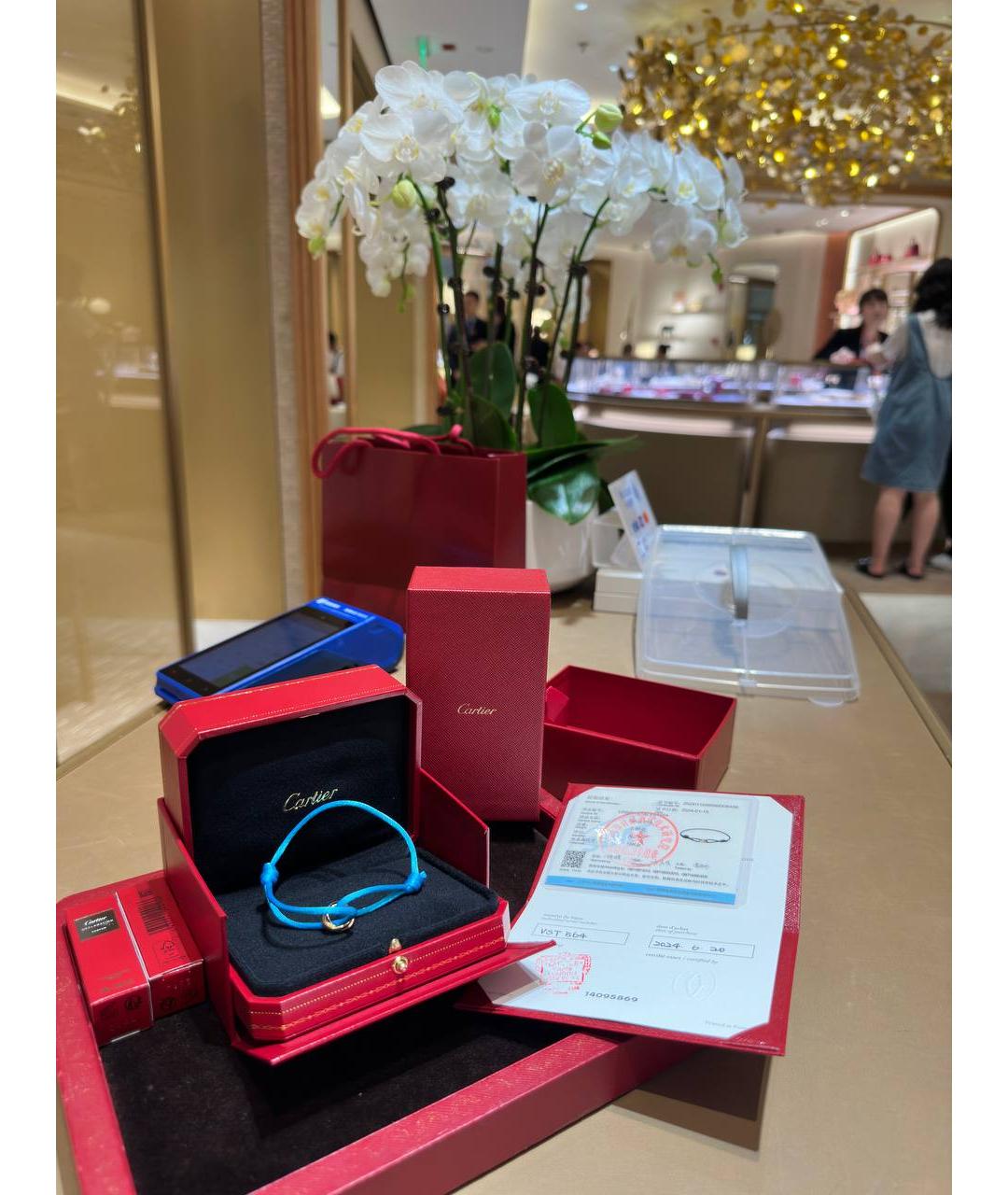 CARTIER Голубой браслет из белого золота, фото 2