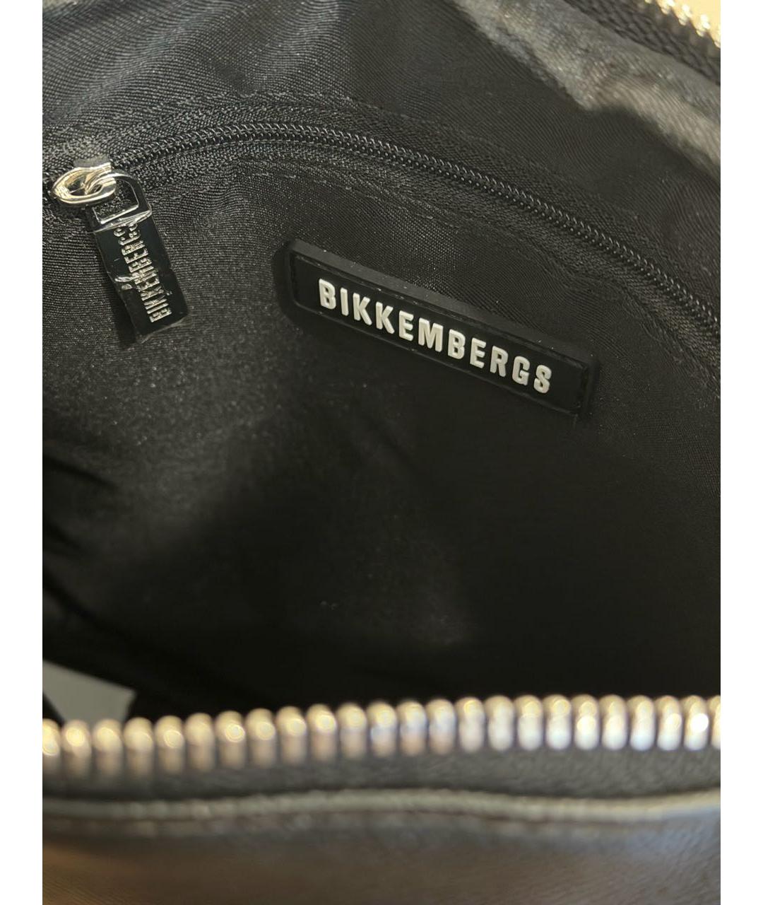 BIKKEMBERGS Черная сумка на плечо из искусственной кожи, фото 4