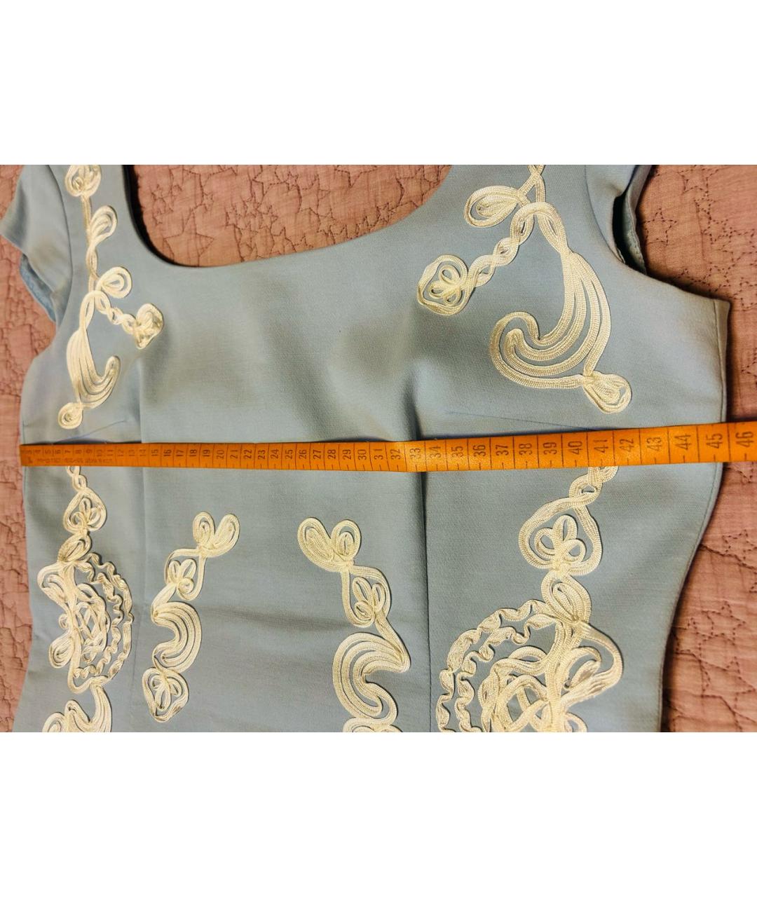 ESCADA Голубое хлопковое коктейльное платье, фото 8