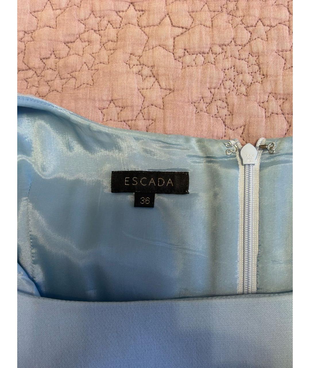 ESCADA Голубое хлопковое коктейльное платье, фото 3