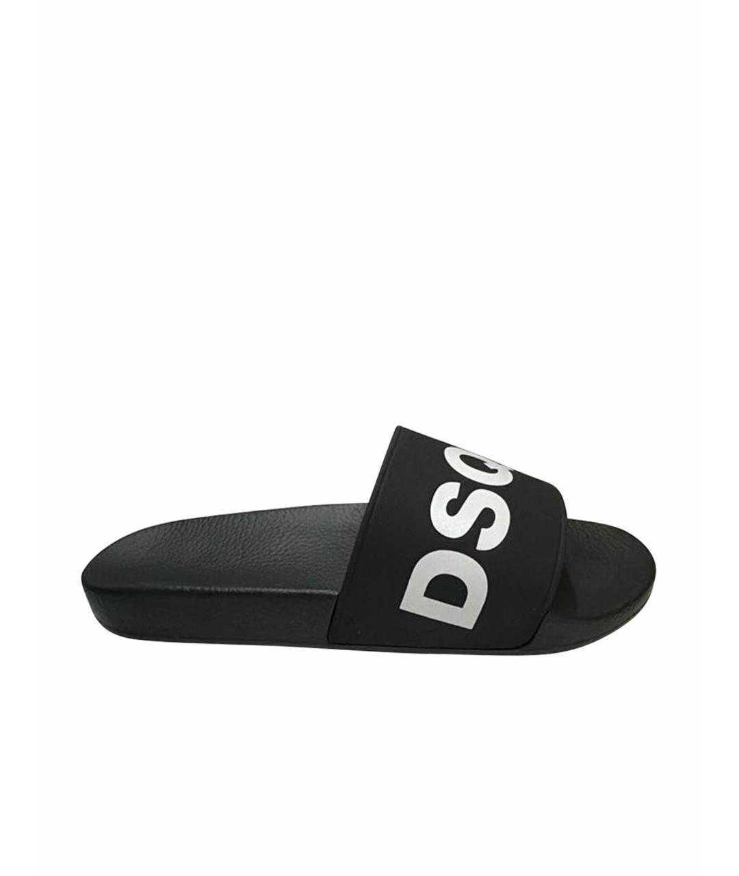 DSQUARED2 Черные резиновые шлепанцы, фото 1