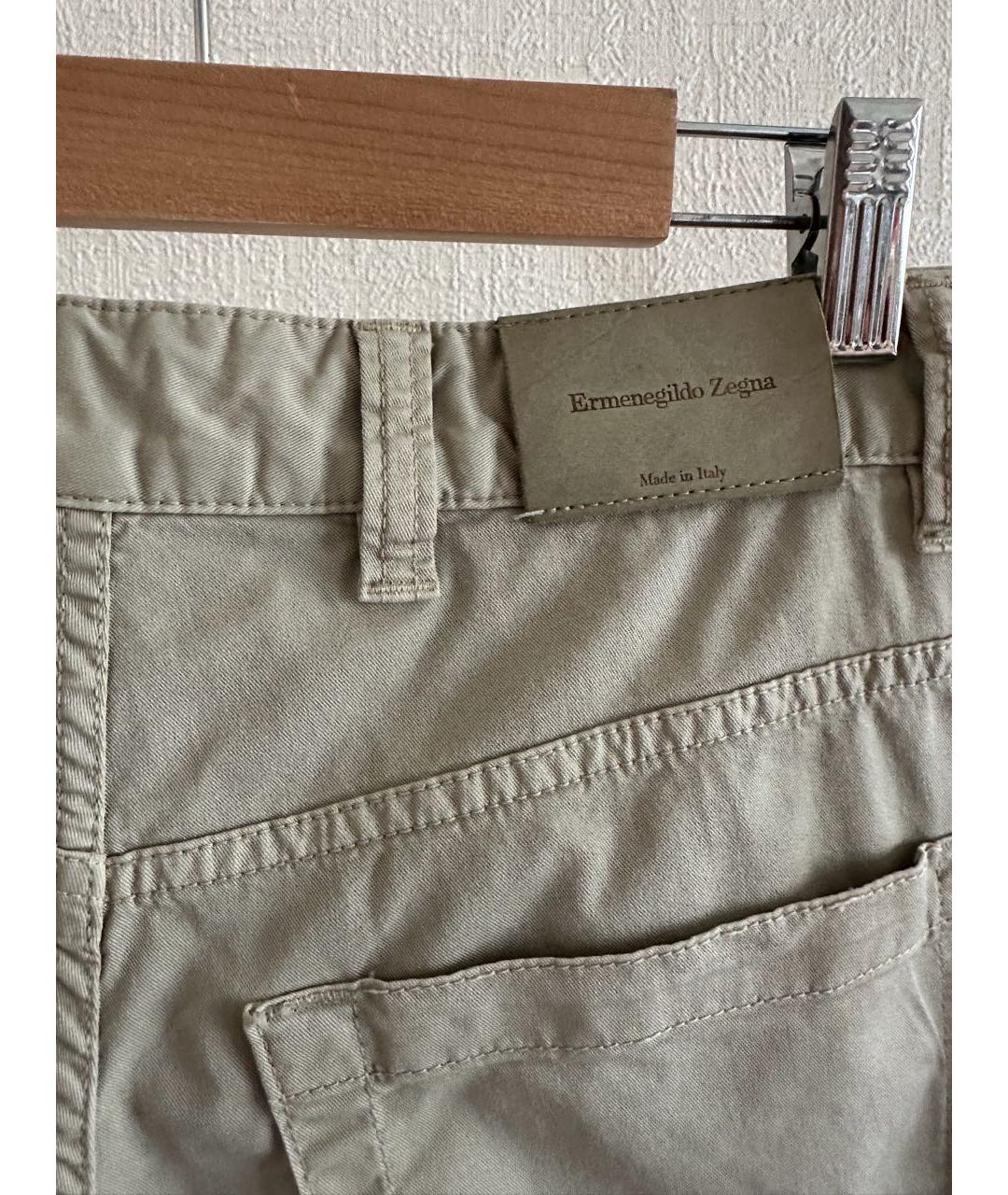 ERMENEGILDO ZEGNA XXX Бежевые хлопковые повседневные брюки, фото 7