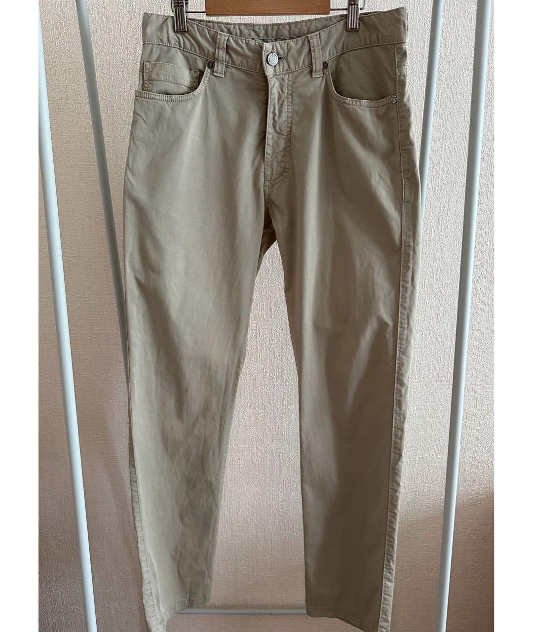 ERMENEGILDO ZEGNA XXX Бежевые хлопковые повседневные брюки, фото 9
