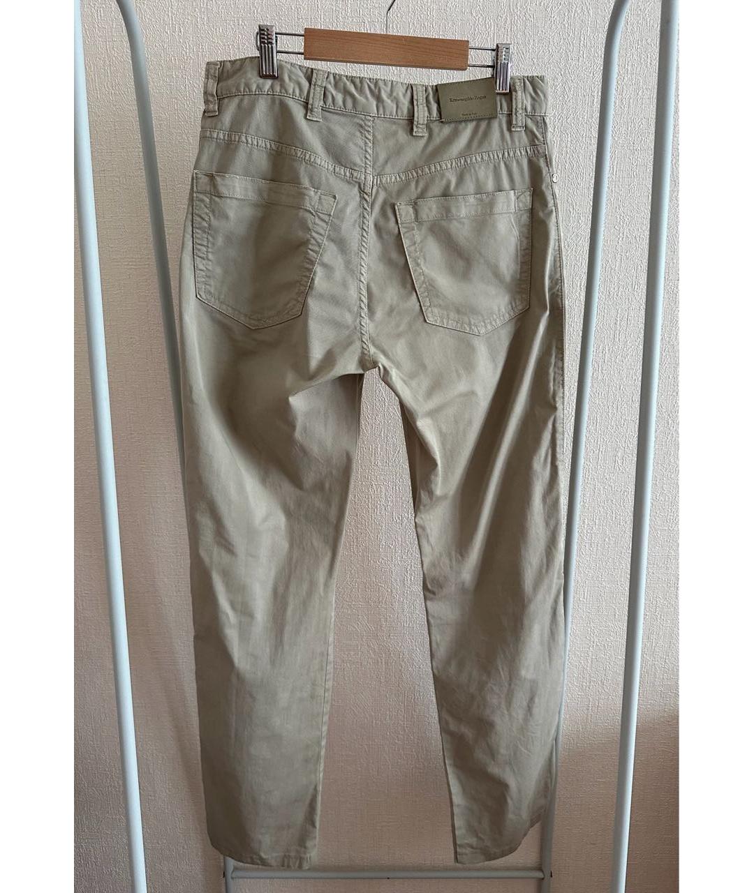 ERMENEGILDO ZEGNA XXX Бежевые хлопковые повседневные брюки, фото 6