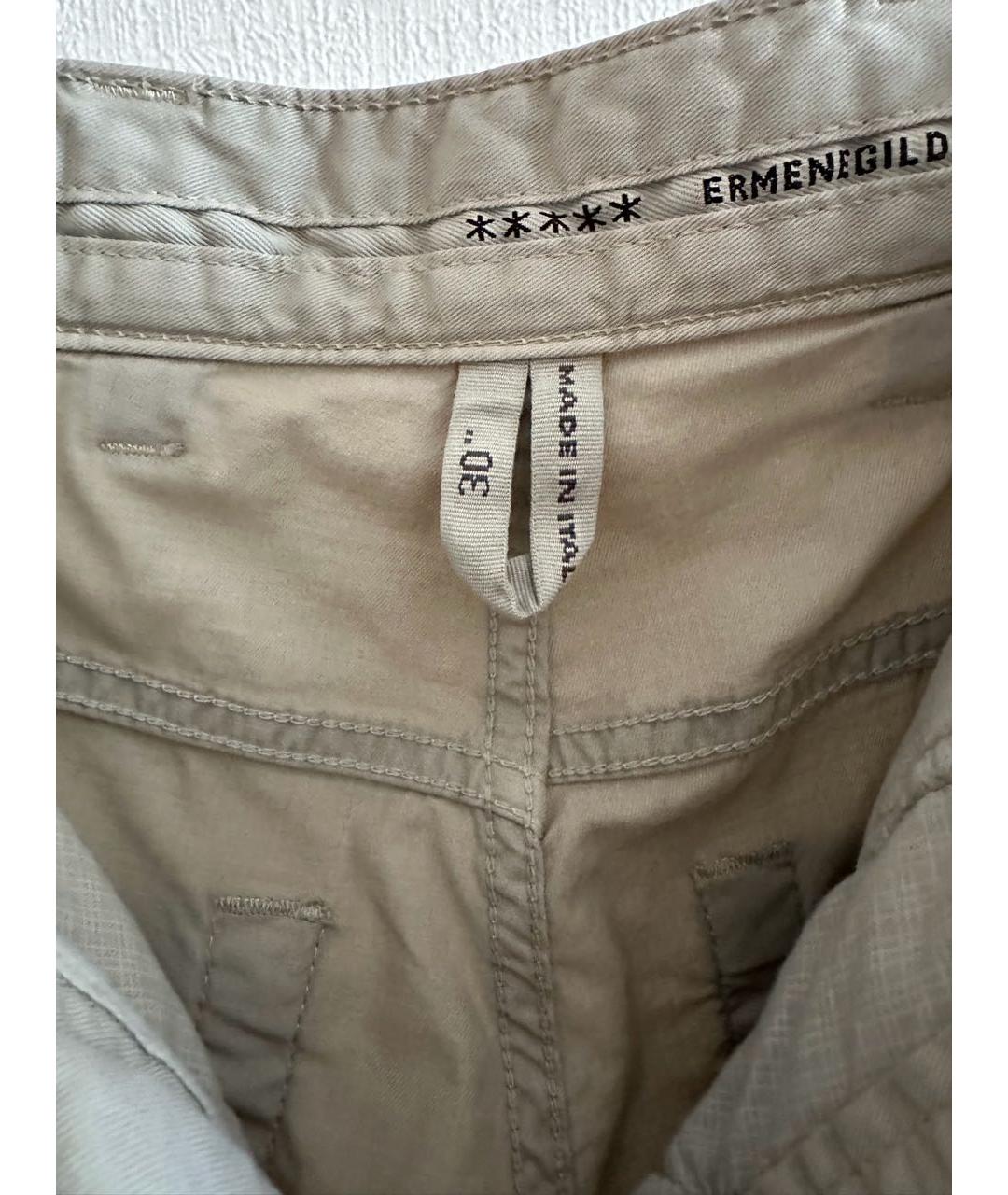 ERMENEGILDO ZEGNA XXX Бежевые хлопковые повседневные брюки, фото 5