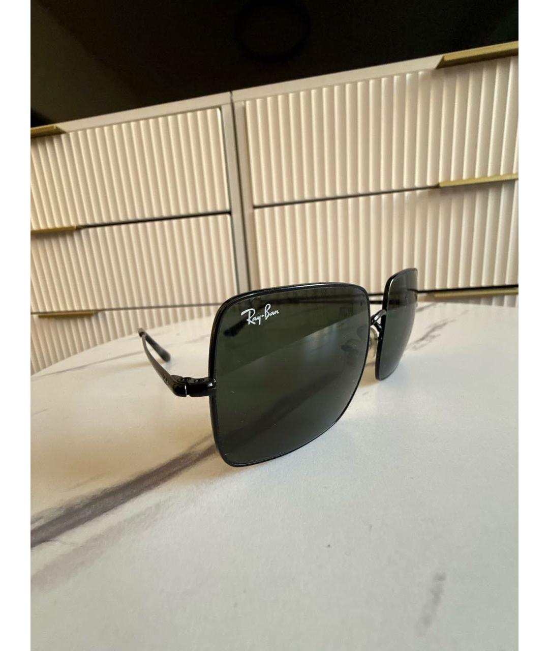 RAY BAN Черные металлические солнцезащитные очки, фото 3