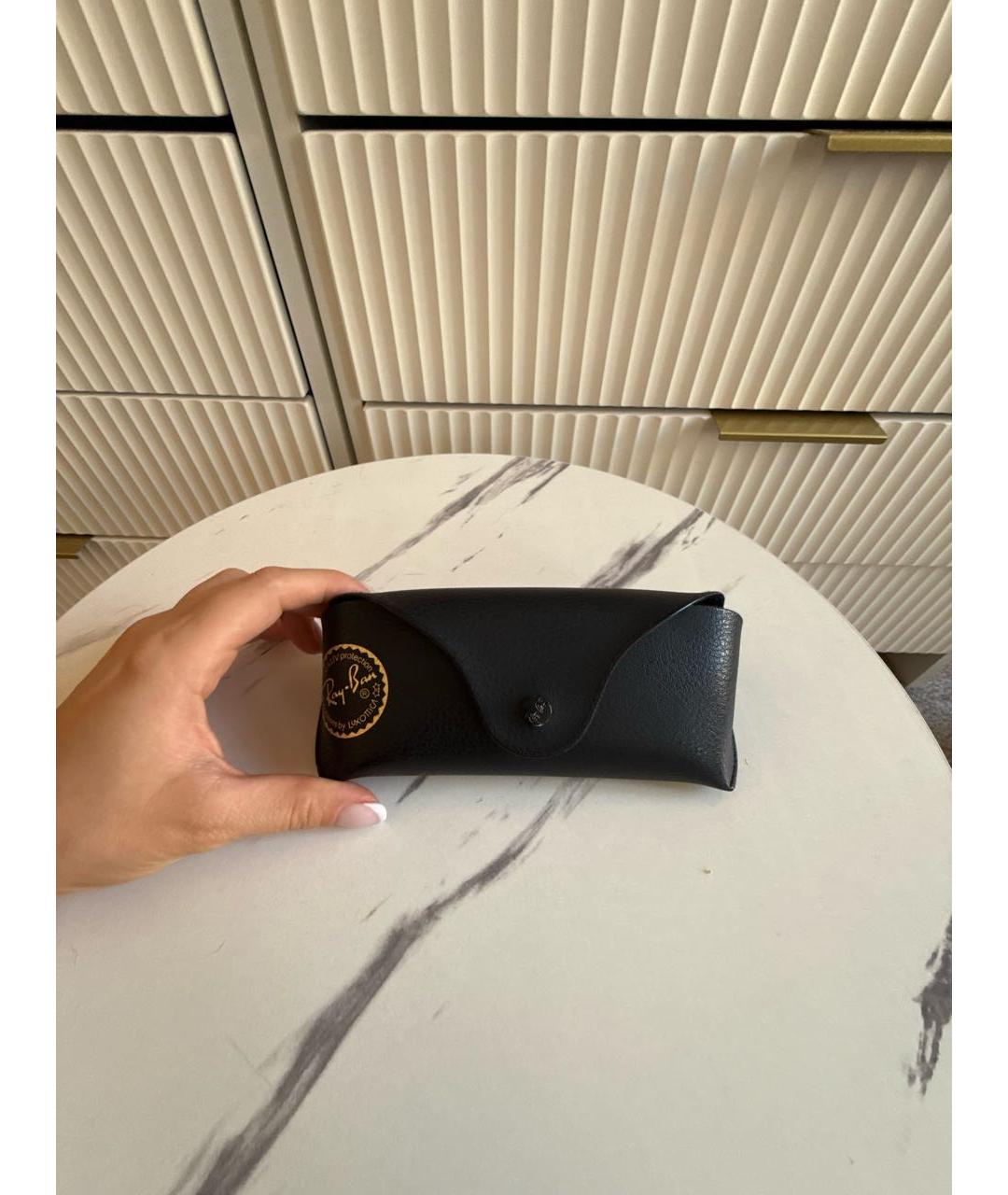 RAY BAN Черные металлические солнцезащитные очки, фото 4