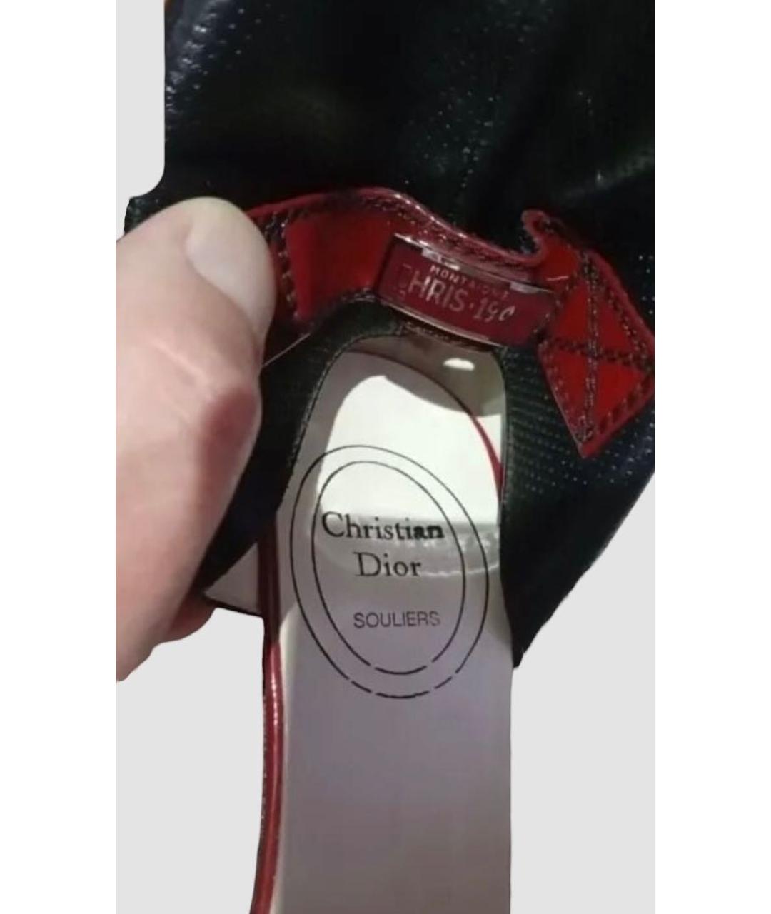 CHRISTIAN DIOR Бордовые кожаные туфли, фото 4