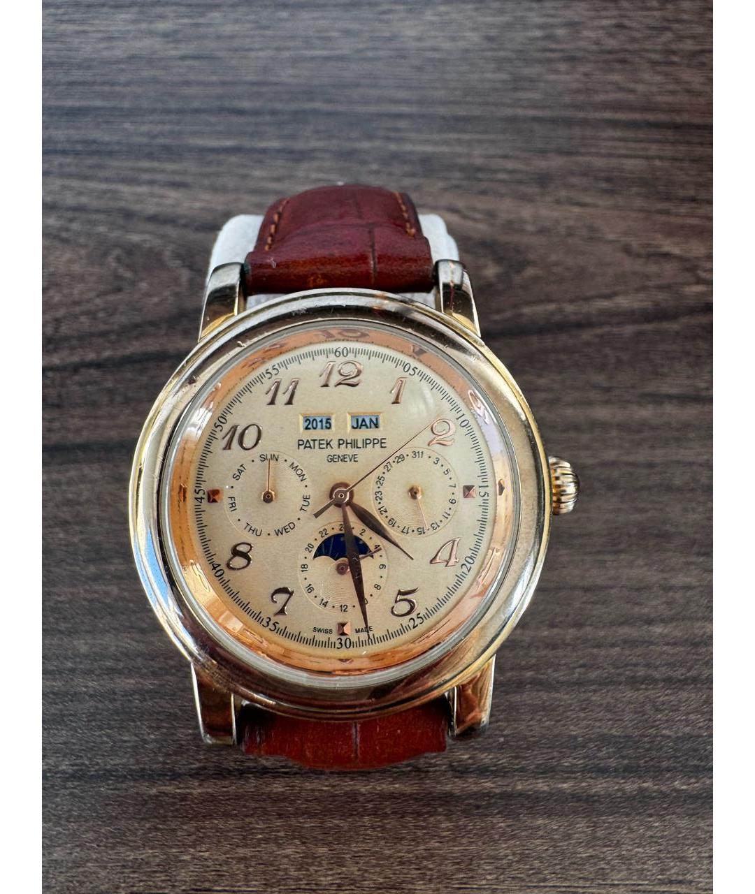 PATEK PHILIPPE Коричневые часы из желтого золота, фото 7