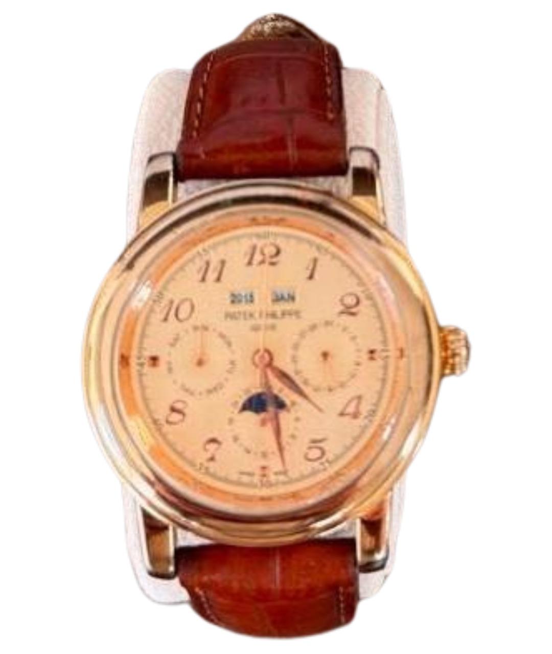PATEK PHILIPPE Коричневые часы из желтого золота, фото 1