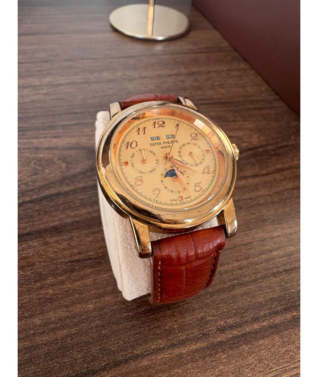 PATEK PHILIPPE Коричневые часы из желтого золота, фото 6