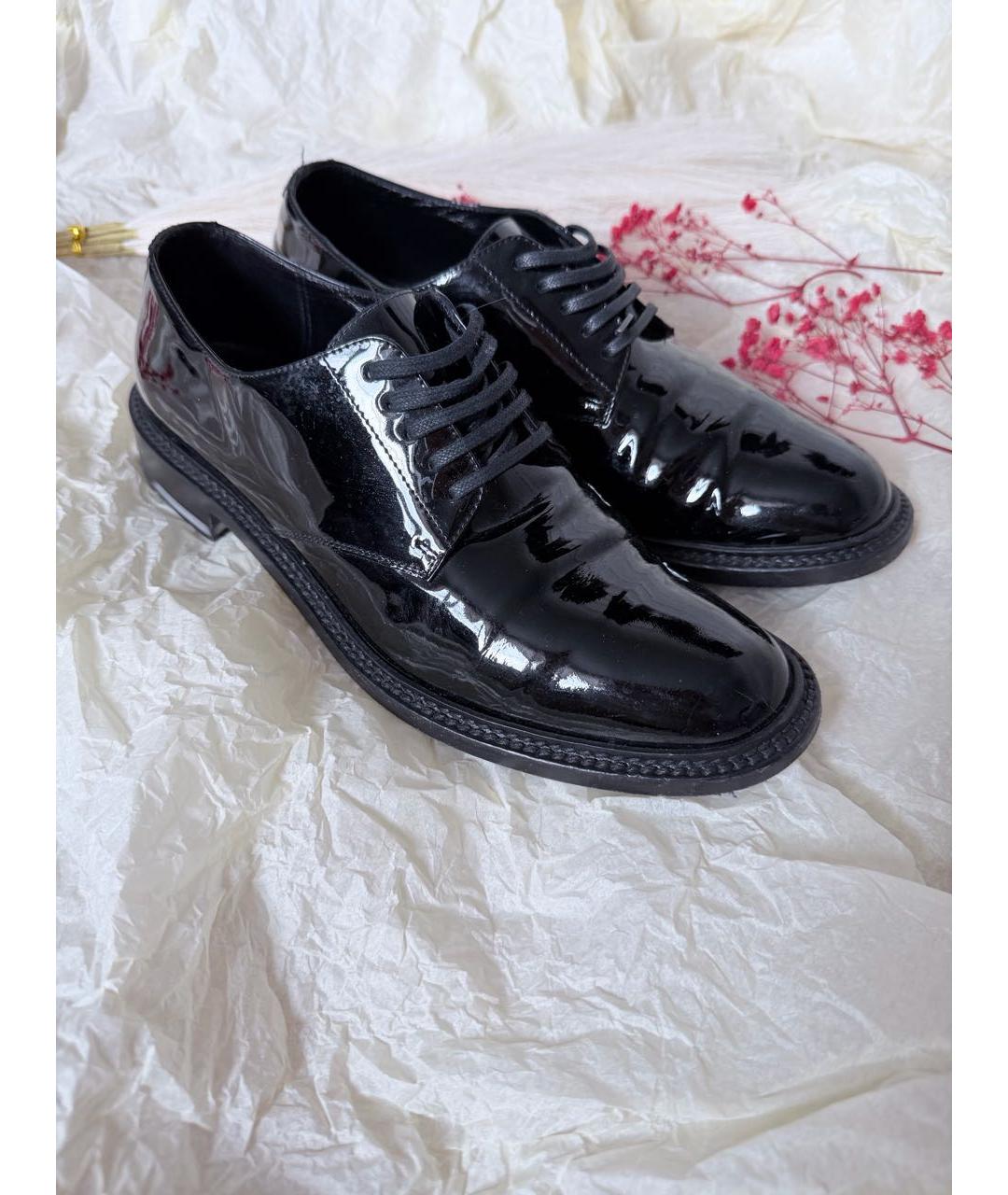 SAINT LAURENT Черные ботинки из лакированной кожи, фото 7