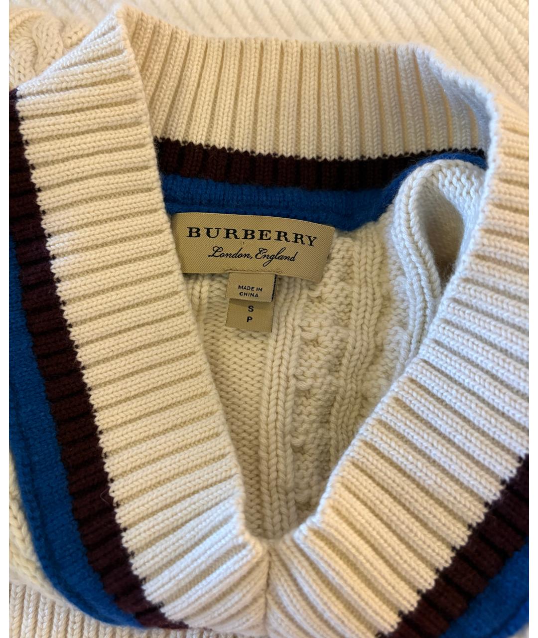 BURBERRY Белый кашемировый джемпер / свитер, фото 3