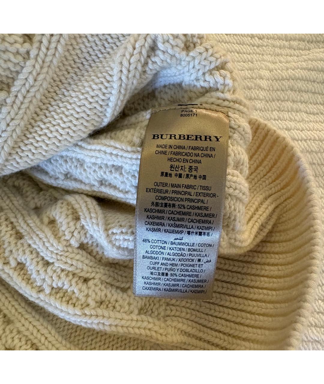 BURBERRY Белый кашемировый джемпер / свитер, фото 4