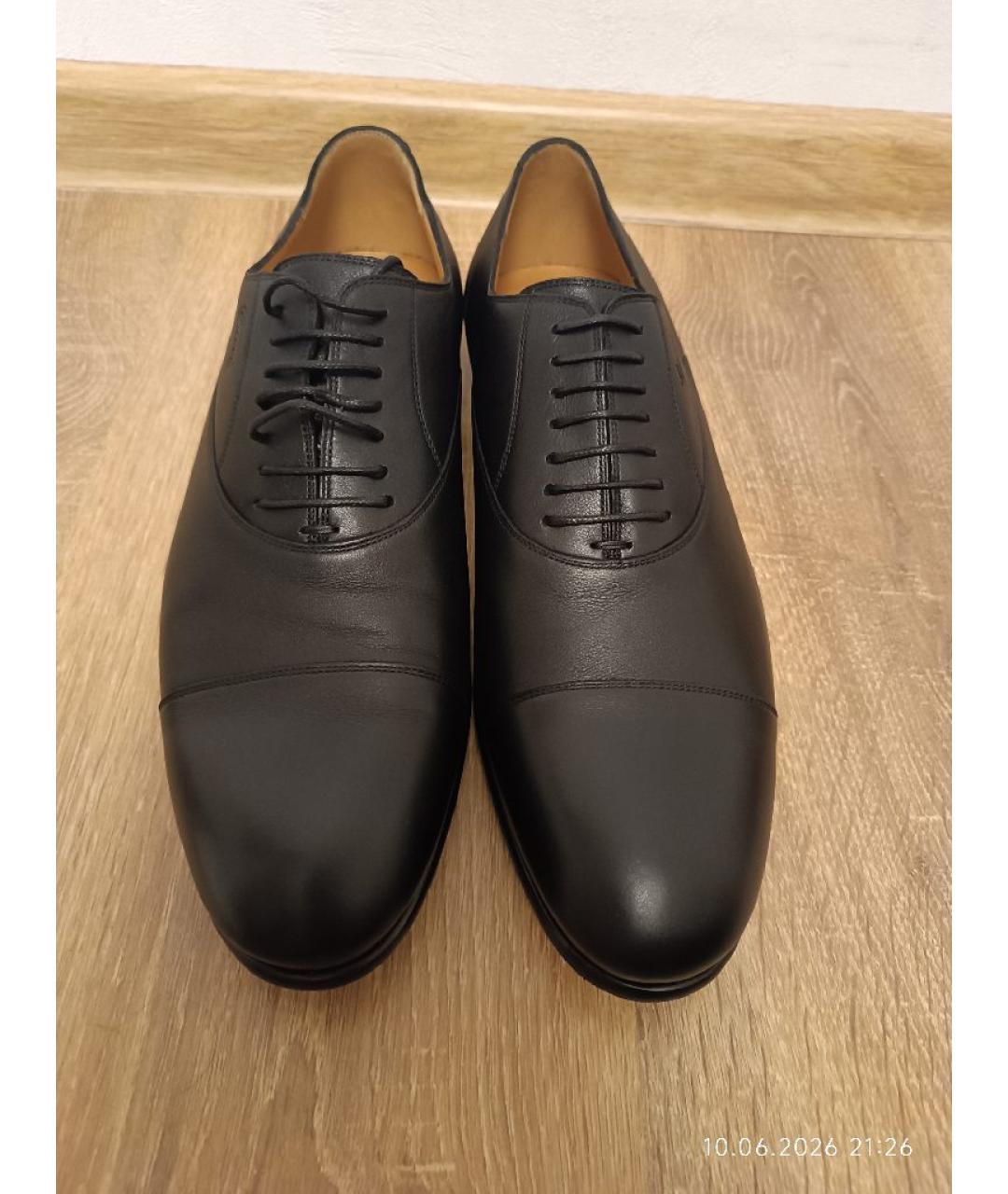 GUCCI Черные кожаные туфли, фото 2
