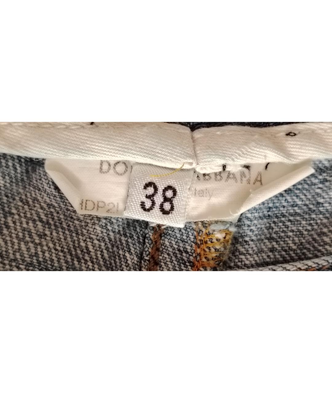 DOLCE&GABBANA Голубые хлопковые джинсы клеш, фото 5